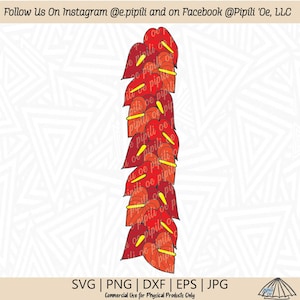 Anthurium Lei Section SVG - Anthurium Clip Art - Digital Download - Anthurium Flower SVG - Tropical Flower SVG - Hawaii Lei Png - Flower Dxf