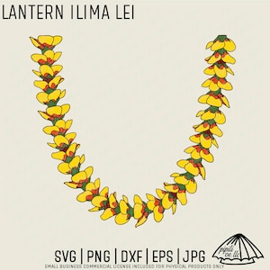 Lantern Ilima Lei SVG - Ilima Half Lei SVG - Laser Engraving - Lei SVG Design for TShirts - Hawaiian Flower Lei Svg - Floral Lei Clip Art