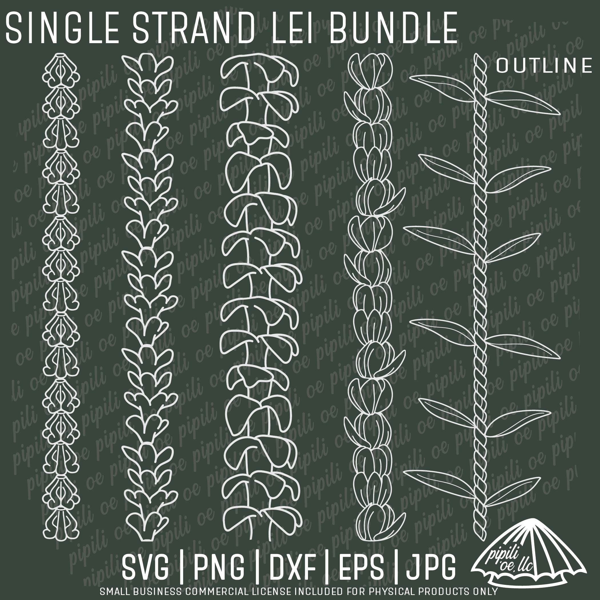 Single Strand Lei Bundle - Pikake SVG - Puakenikeni Lei SVG