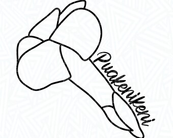 プアケニケニ花筆記体 SVG - ハワイ SVG - プアケニケニ花 SVG - 花 SVG - 植物 SVG - トロピカルフラワー SVG - ハワイの花のクリップアート