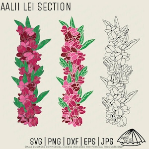Aalii Lei sectie SVG - Hawaiiaanse plant SVG - Hawaii SVG ontwerpen - lasergravure - krans Svg - Hawaiiaanse bloem Svg - Hawaii bloem Svg
