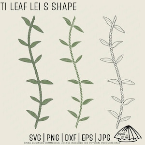 Ti liść Lei S kształt SVG-Ti liść Lei SVG-Lā&#39;ī Leis SVG-Digital Download-Hawaje roślin Svg-Ti liść Lei clipart-Ti roślin Png-Dxf
