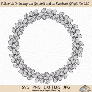 May include: A black and white outline of a floral wreath. The wreath is made up of small, rounded flower shapes. The wreath is perfect for crafting projects and digital designs.