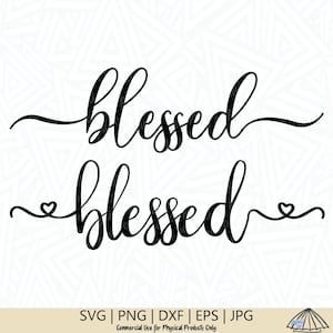 Gesegnete SVG - Gesegnete Schreibschrift SVG - Gesegnete Schnittdatei - Gesegnete Herzen - Sprüche SVG - Digital Download - Gesegnet in Schreibschrift Png - Gesegnet Dxf
