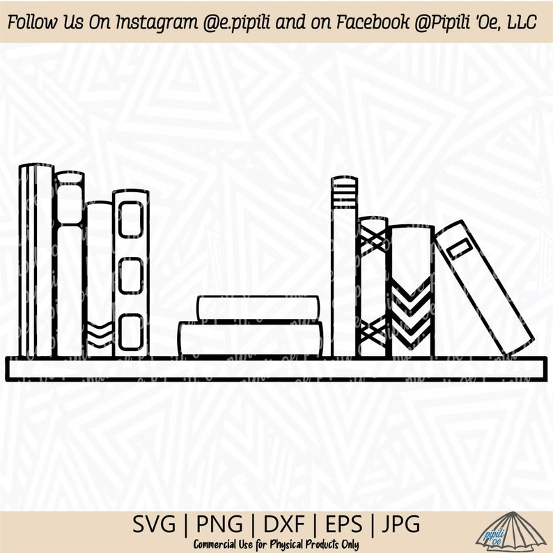 Book Rows Svg Book Shelves SVG - Book SVG - Digital Download - Books Clip Art - Book ...