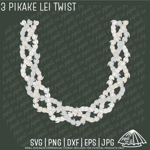 3 Pikake Lei Twist SVG - Pikake Lei SVG - Laser Engraving - Lei T Shirt Design PNG - Lei Strand Cut File - Hawaiian Lei Svg - Lei Flower Svg