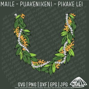 Maile - Puakenikeni - Pikake lei SVG - Maile Lei SVG - Puakenikeni SVG - Laser Engraving - Lei Shirt Svg - Hawaiian Lei Svg - Lei Strand Svg