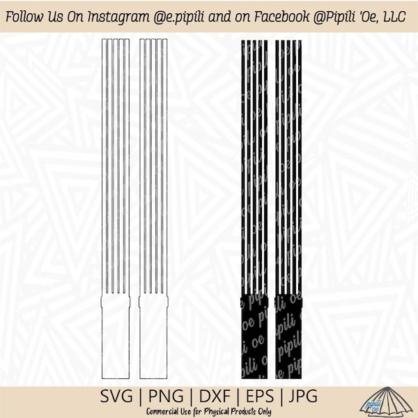 Pu'ili - Bamboo Stick SVG - Hula SVG - Hula Instrument SVG - Digital Download - Pu'ili Clip Art - Hawaiian Svg - Hawaii Hula Svg - Bamboo