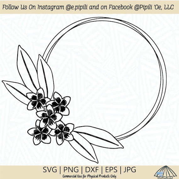 Plumeria Circle Frame SVG Plumeria Flower SVG Layered | Etsy