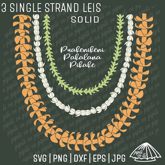 3 Single Strand Lei SVG - Puakenikeni Lei SVG - Laser Engraving