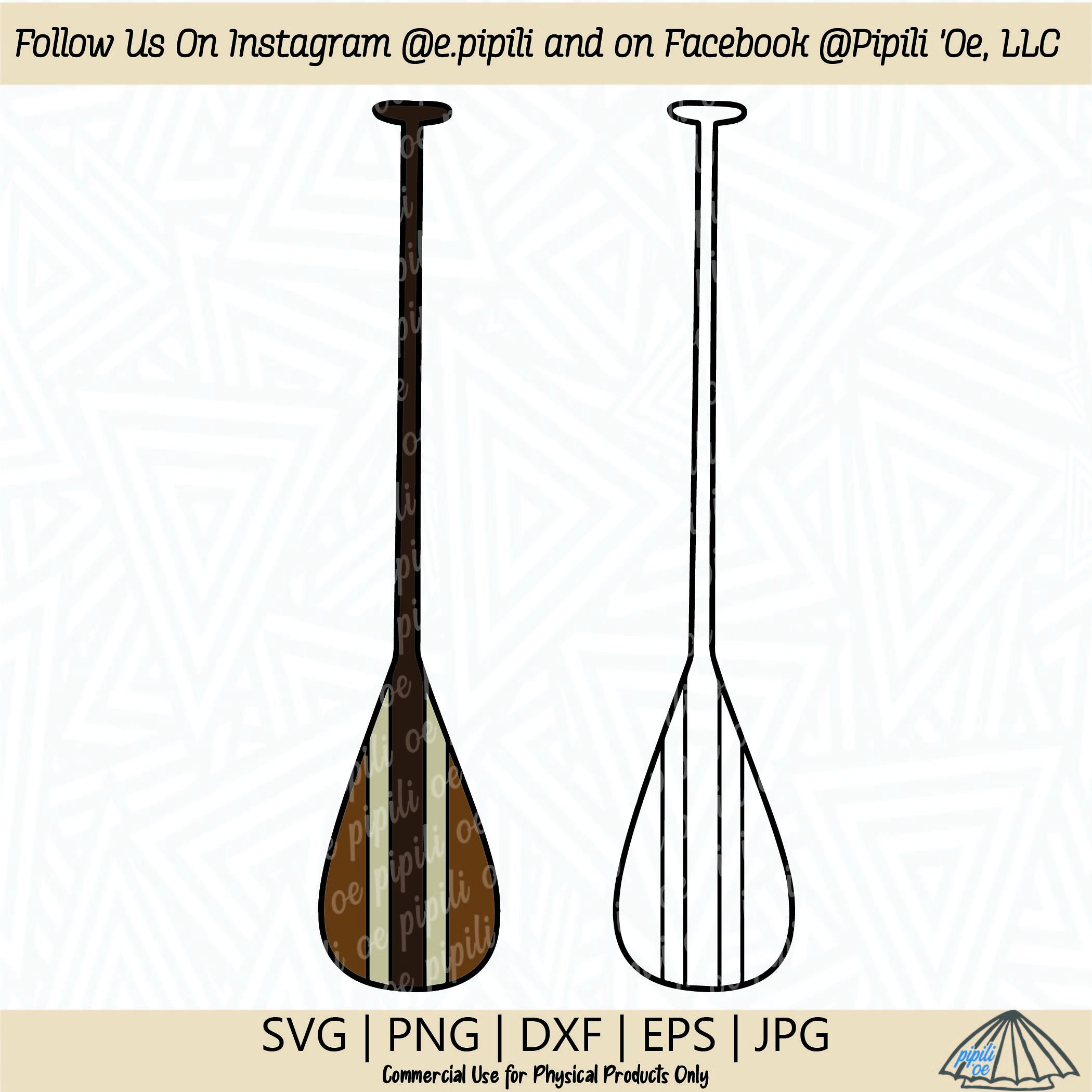 Hawaii Canoe Paddle SVG Canoe Paddle SVG Digital Download Etsy