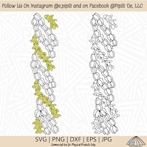 Pikake i Pakalana Lei sekcja SVG-Pikake Lei SVG-Pakalana SVG-Digital Download-Hawaje kwiat SVG-Hawaje Lei Png-hawajski SVG