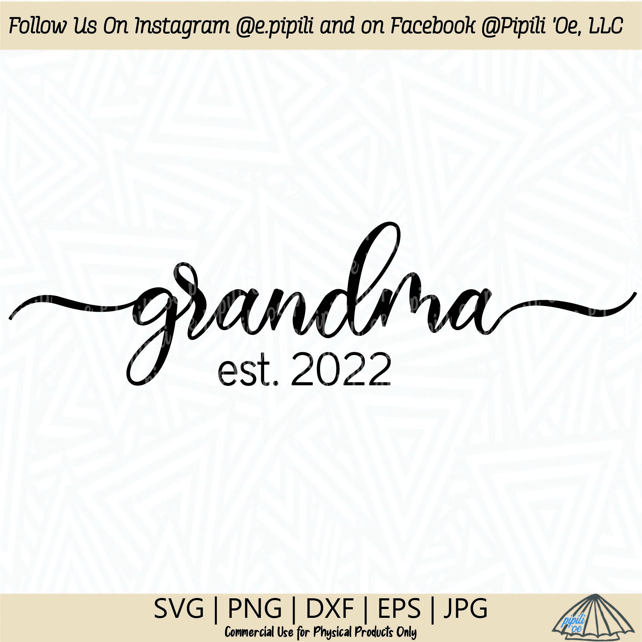 Clip Art Image Files Grandma Established Est JPG Printable PNG 