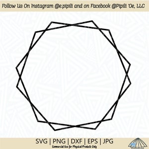 Double Hexagon Frame SVG - Hexagon Frame SVG - Frame SVG - Wreath Svg - Digital Download - Frame Clip Art - Hexagon Cut File