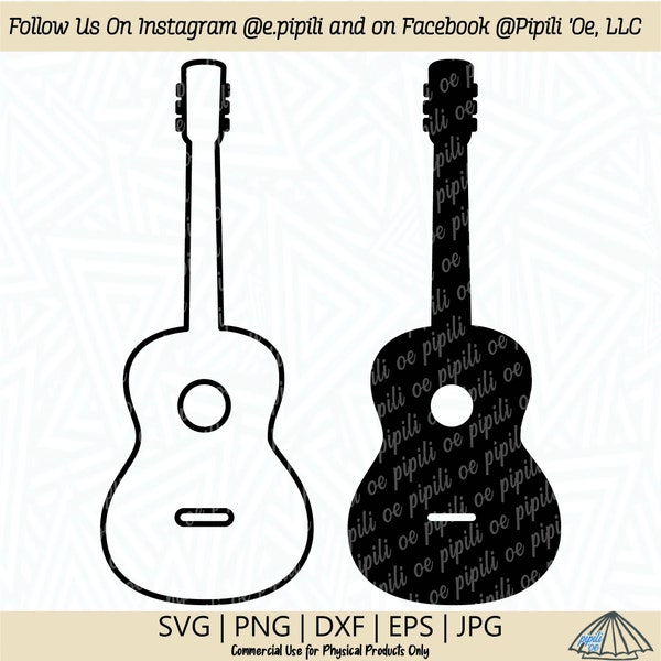 Guitar - Ukulele Shape SVG - Guitar SVG - Ukulele SVG - Digital Download - Hawaii Svg - Hawaiian Svg - Guitar Png - Guitar Clip Art