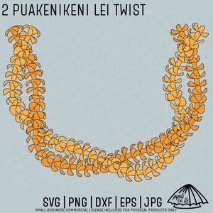 2 Puakenikeni Lei Twist SVG - Puakenikeni Lei SVG - Hawaiian Lei SVG - Laser Engraving - Flower Strand Svg - Puakenikeni Lei Clip Art - Png