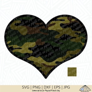 Camouflage Herz SVG - Herz SVG - Camouflage SVG - Herz geschnitten Datei - Herz Clip Art - Gemustertes Herz SVG - Digital Download