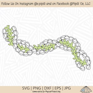 Pakalana and Pikake Curved Lei SVG - Pikake lei SVG - Pakalana Lei SVG - Digital Download - Lei Design Png - Hawaii Lei Svg - Flower Svg