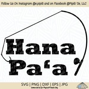 Hana Pa'a SVG - Caña de pescar y anzuelo SVG - Anzuelo SVG - Descarga digital - Pesca SVG - Pescador SVG - Hawaii Svg - Lawai'a Svg