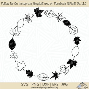 Fall Leaves Circle Frame SVG - Fall leaves SVG - Circle Frame SVG - Digital Download - Frame Svg - Fall Svg - Leaf Svg - Fall Png - Clip Art