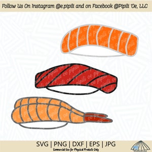 Nigiri Sushi SVG - Sushi SVG - Food SVG - Japanese Food Svg - Digital Download - Sushi Clip Art - Sushi Cutting File - Cricut - Silhouette