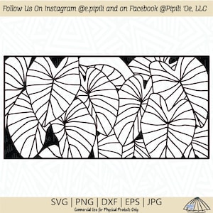 Kalo Leaf Framed SVG - Taro Plant SVG - Hawaii Plant SVG - Digital Download - Kalo Plant Png - Taro Plant Edge Dxf - Kalo Clip Art