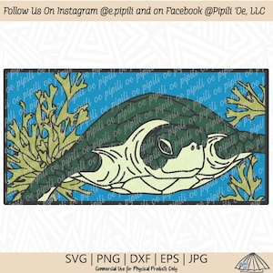 Honu - Turtle Framed Color SVG - Honu SVG - Turtle SVG - Digital Download - Ocean Animal Svg - Honu - Turtle Png - Honu Dxf - Hawaii Svg