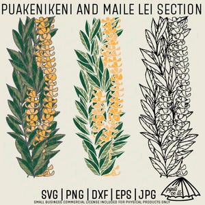 Puakenikeni and Maile Lei Section SVG - Maile Lei SVG - Puakenikeni Lei SVG - Laser Engraving - Hawaiian Lei Svg - Lei Strand Svg - Clip Art