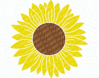 Sunflower Color SVG - Flower SVG - Sunflower SVG - Digital Download - Flower Svg - Sunflower Png - Sunflower Clip Art - Heart Svg - Dxf
