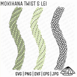 Mokihana Twist S Lei SVG - Hawaii SVG - Kauai Lei SVG - Mokihana Lei - Incisione laser - Hawaiian Lei Svg - Fiore tropicale Svg - Lei Svg