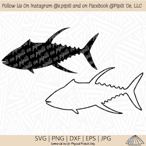 Atún de aleta amarilla - Silueta de atún rojo SVG - Pez SVG - Atún rojo SVG - Descarga digital - Pesca Svg - Pescado de Hawái Svg - Pescador Svg - Clip Art