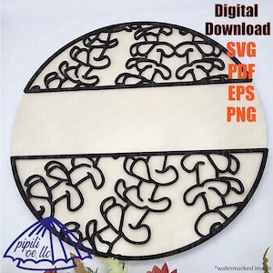 Puakenikeni Lei ronde teken SVG - Laser Ready SVG - digitale download - Puakenikeni Lei Laser SVG - ronde naam teken Svg - Puakenikeni Lei Png