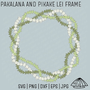 Pakalana i Pikake Lei Frame SVG - Pikake lei SVG - Pakalana Lei SVG - Pobieranie cyfrowe - Lei Design Png - Hawaii Lei SVG - Flower Clip Art