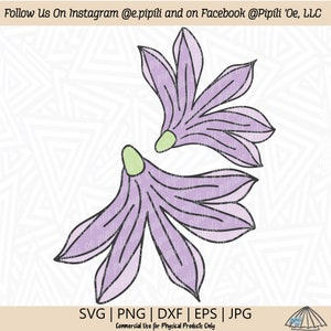 Naupaka Flowers Colored SVG - Hawaii Flower SVG - Digital Download - Naupaka Clip Art - Naupaka Png - Flower Svg - Tropical Flower Dxf