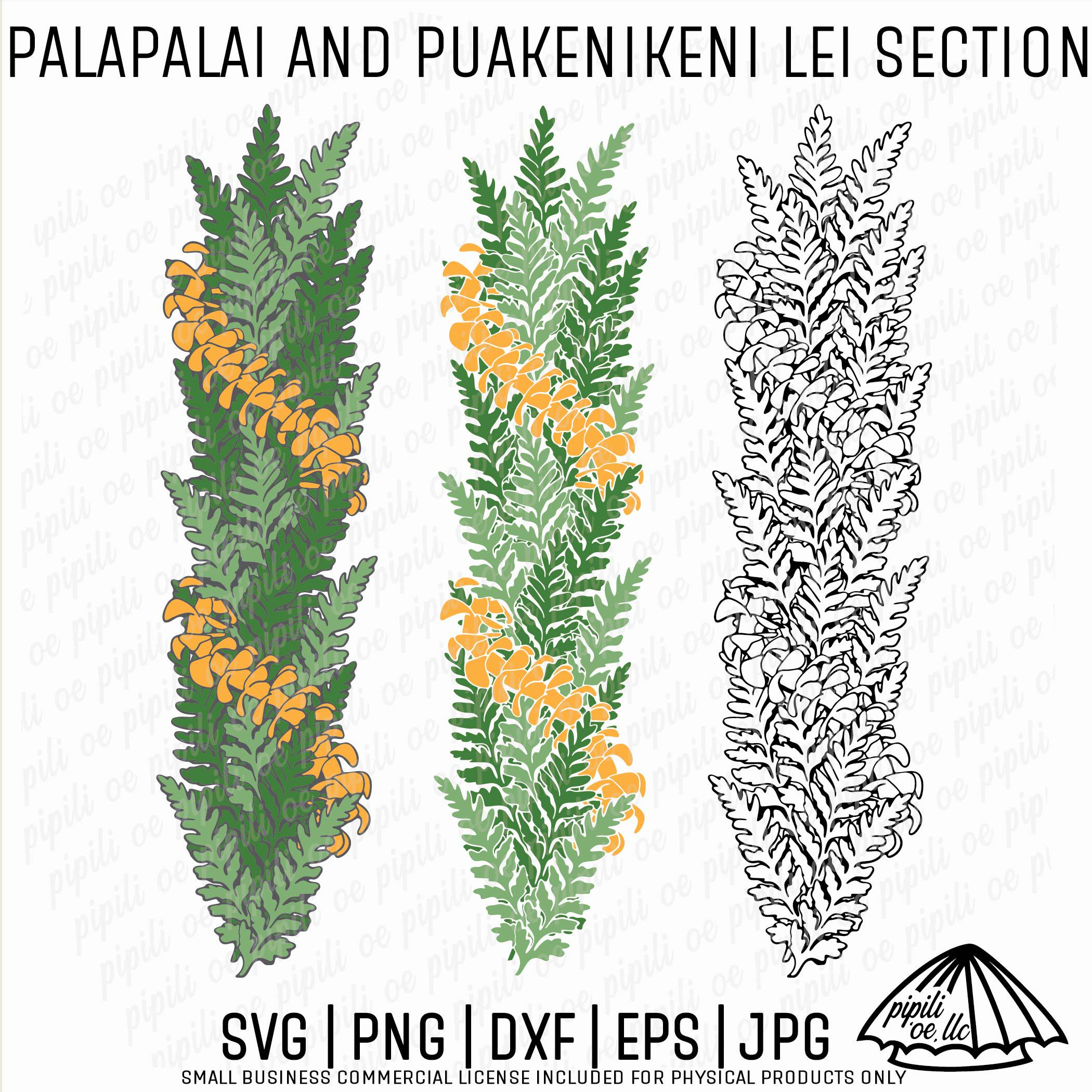 Palapalai and Puakenikeni Lei Section SVG - Palapalai Lei SVG