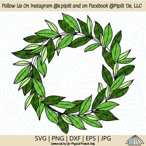 Maile Circle Frame SVG - Maile Wreath SVG - Wreath SVG - Digital Download - Maile Strand Svg - Maile Clip Art - Hawaiian Plant Png