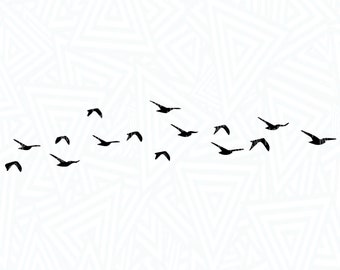 Birds in Flight Silhouette SVG - Bird Silhouette SVG - Flying Birds SVG - Digital Download - Bird Svg - Bird Silhouette Png - Bird Clip Art