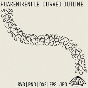 Puakenikeni Lei Curved Outline SVG - Puakenikeni Lei SVG - Puakenikeni Flower SVG - Hawaii Svg - Lei Svg - Digital Download - Lei Clip Art