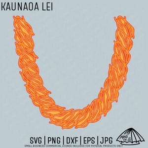 Kaunaoa Lei SVG - Lana'i Lei Flower - Lei voor tshirt - Kaunaoa Clip Art - Hawaiian Lei PNG - Lei SVG - lasergravure - Kaunaoa Twist Lei