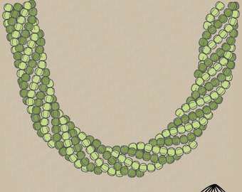 モキハナ ハーフ レイ SVG - ハワイ SVG - カウアイ レイ SVG モキハナ ハーフ レイ SVG - ハワイ SVG - カウアイ レイ SVG