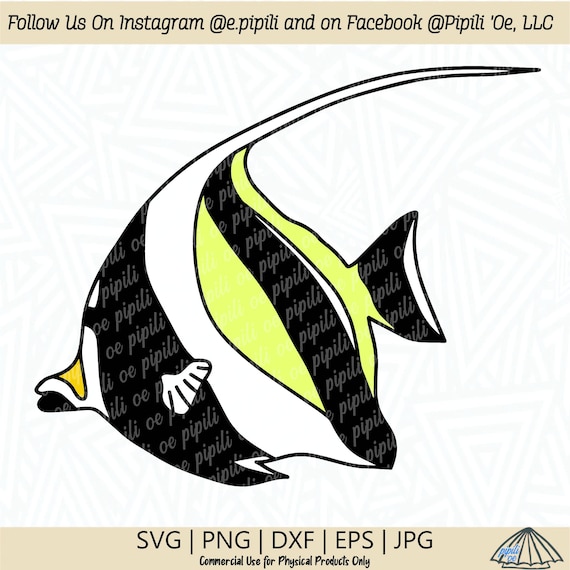 Download Moorish Idol Kihikihi Svg Reef Fish Svg Hawaii Svg Etsy