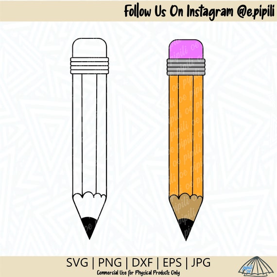 Pencil SVG Pencil Cutting File Pencil Clip Art School Etsy UK