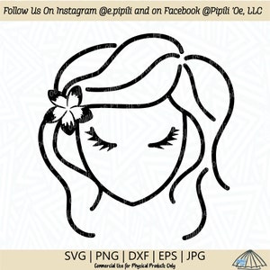 Disegno ragazza isola SVG - Hawaii Lady SVG - Download digitale - Ragazza locale SVG - Wahine Svg - Clip Art - File di taglio - Cricut - Silhouette - Png