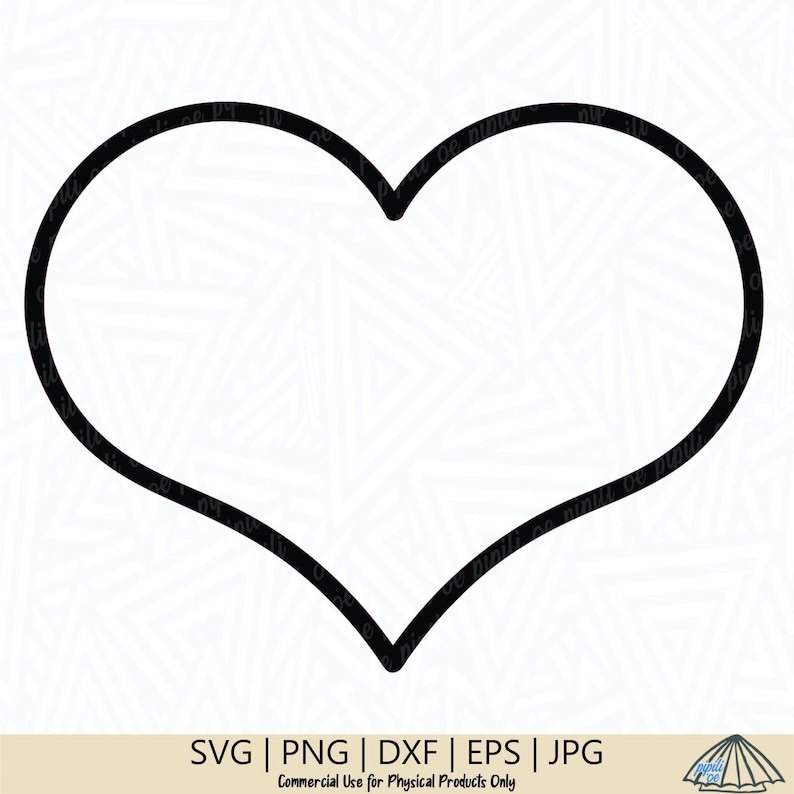 May include: A black outline of a heart shape.