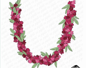 Aalii ハーフ レイ SVG - ハワイの植物 Png - ハワイ SVG デザイン
