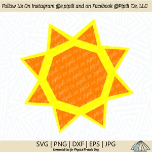 Sun Shape SVG - Sun SVG - Geometric Sun SVG - Digital Download - Sun Clip Art - Sun Cutting File - Cricut - Silhouette - Sun Png - Sun Dxf