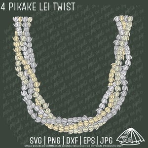 4 Strand Pikake Half Lei Twist SVG - Arabian Jasmine SVG - Incisione laser - Disegno floreale Svg - Hawaii Svg - Disegni per magliette - LeiSvg