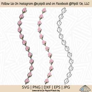 Lokelani Lei S Shape SVG - Pink Damask Rose SVG - Digital Download - Lokelani Rose Bud SVG - Rose Clip Art - Lokelani Lei Png - Hawaii dxf