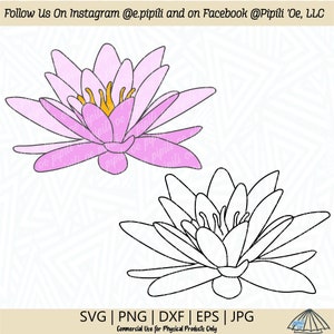 Roze Lotus Bloem SVG - Bloem SVG - Lotus Flower SVG - Digitale Download - Lotus Illustraties - Bloem Png - Roze Bloem Dxf - Lotus Cut File