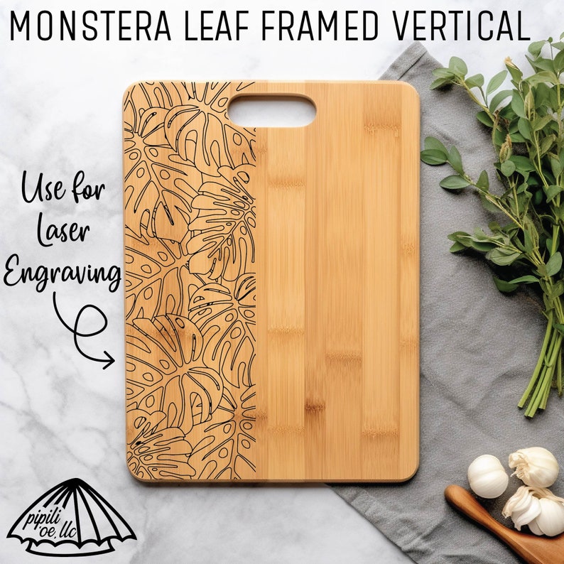 Monstera Leaf Framed Vertical SVG: Laser Cut File (digital Download) - Etsy